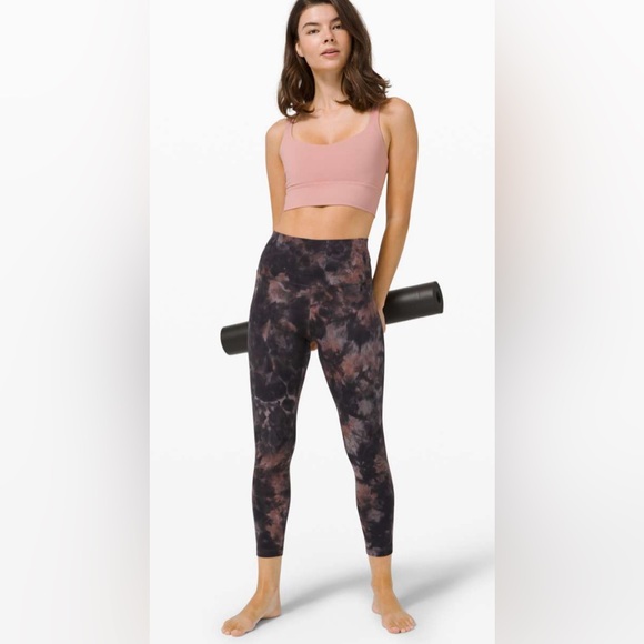 NWOT Lululemon align diamond dye 25” in graphite pastel pink in size 2 - Picture 1 of 8